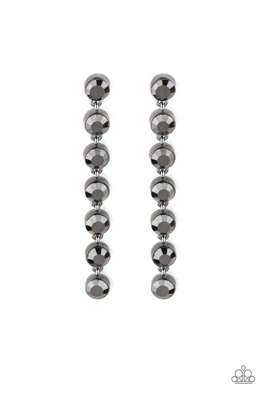 Dazzling Debonair - Black - Paparazzi Earring Image