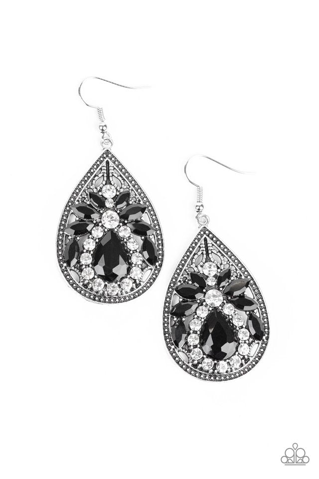 Candlelight Sparkle - Black - Paparazzi Earring Image