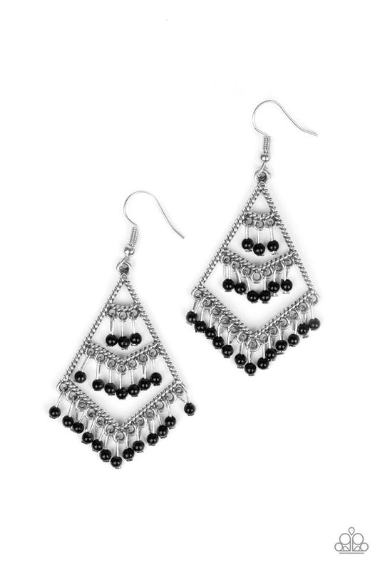 Kite Race - Black - Paparazzi Earring Image