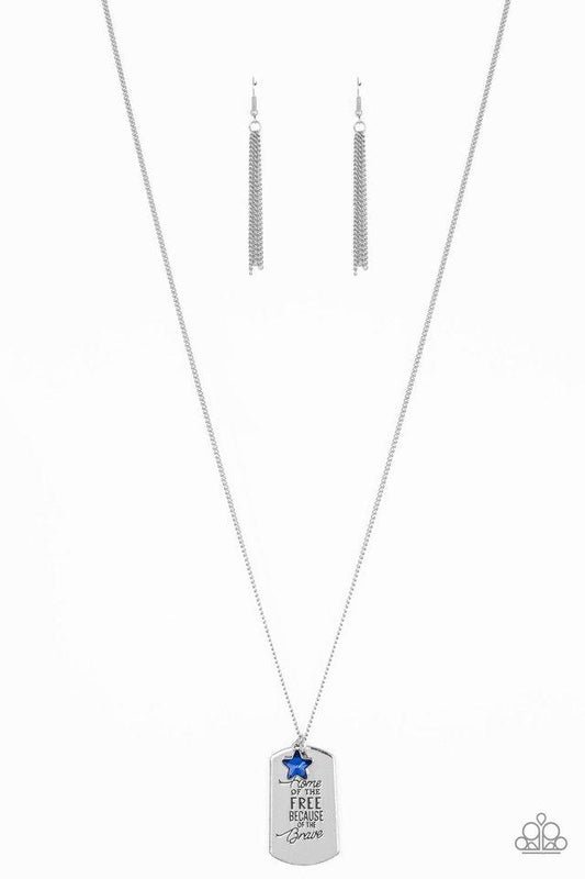 Paparazzi Necklace ~ Home Of The Free - Blue