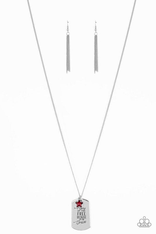 Paparazzi Necklace ~ Home Of The Free - Red