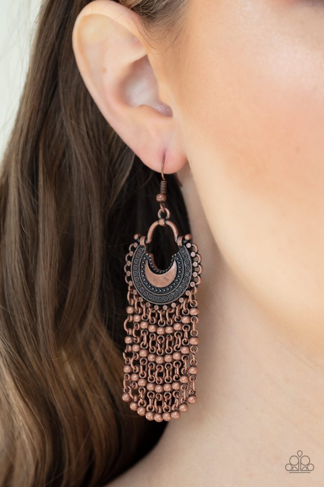 Catching Dreams - Copper - Paparazzi Earring Image