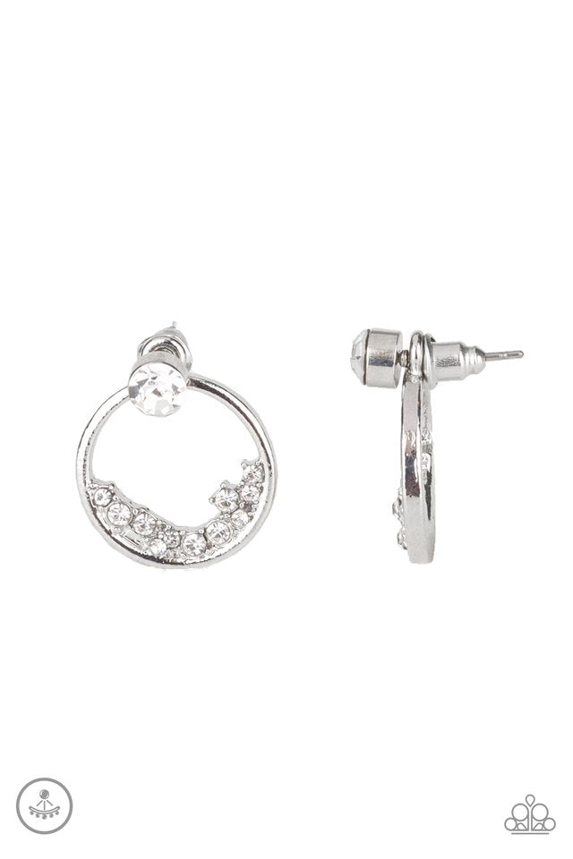 Rich Blitz - White - Paparazzi Earring Image