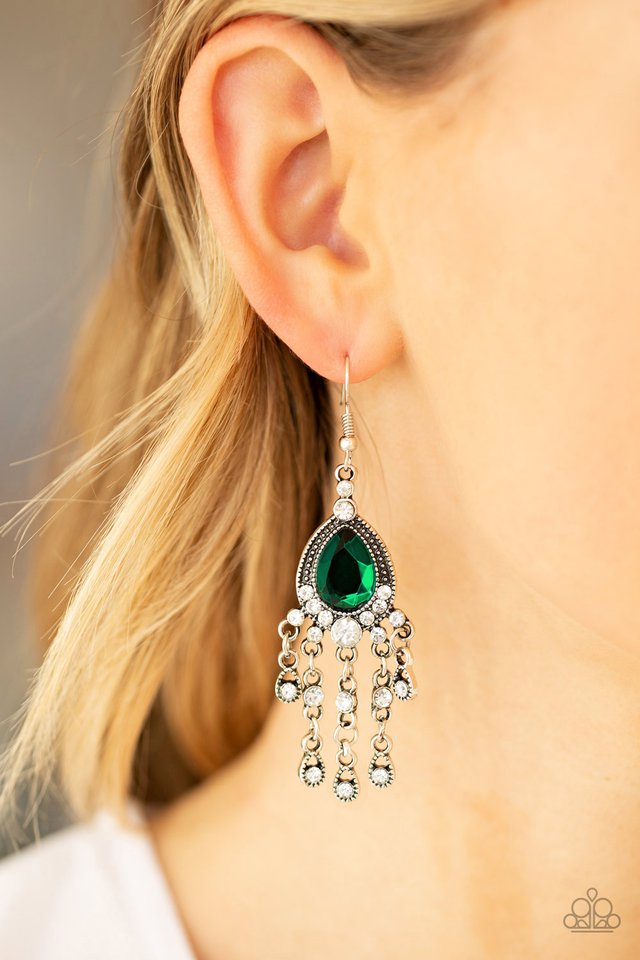 Bling Bliss - Green - Paparazzi Earring Image