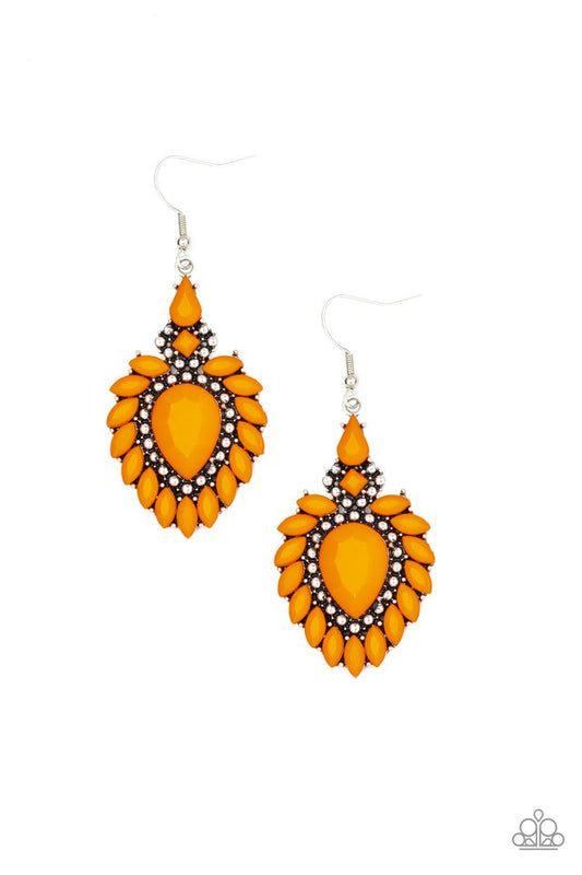 The LIONESS Den - Orange - Paparazzi Earring Image