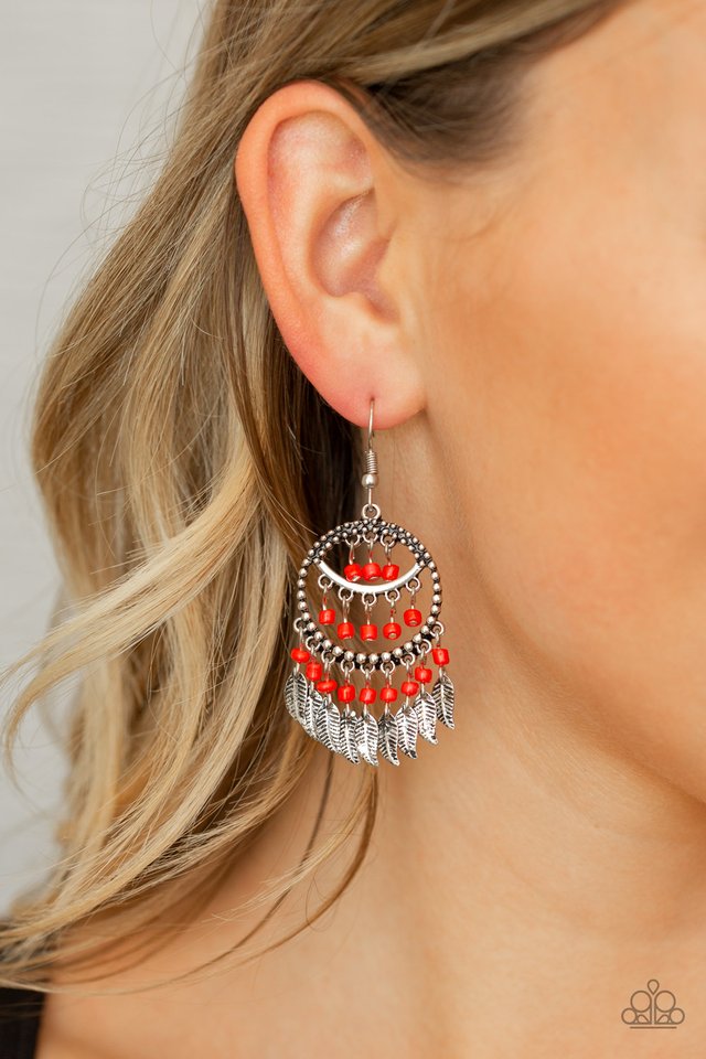 Herbal Remedy - Red - Paparazzi Earring Image
