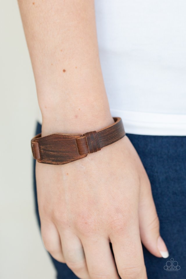 Plainly Pioneer - Brown - Paparazzi Bracelet Image