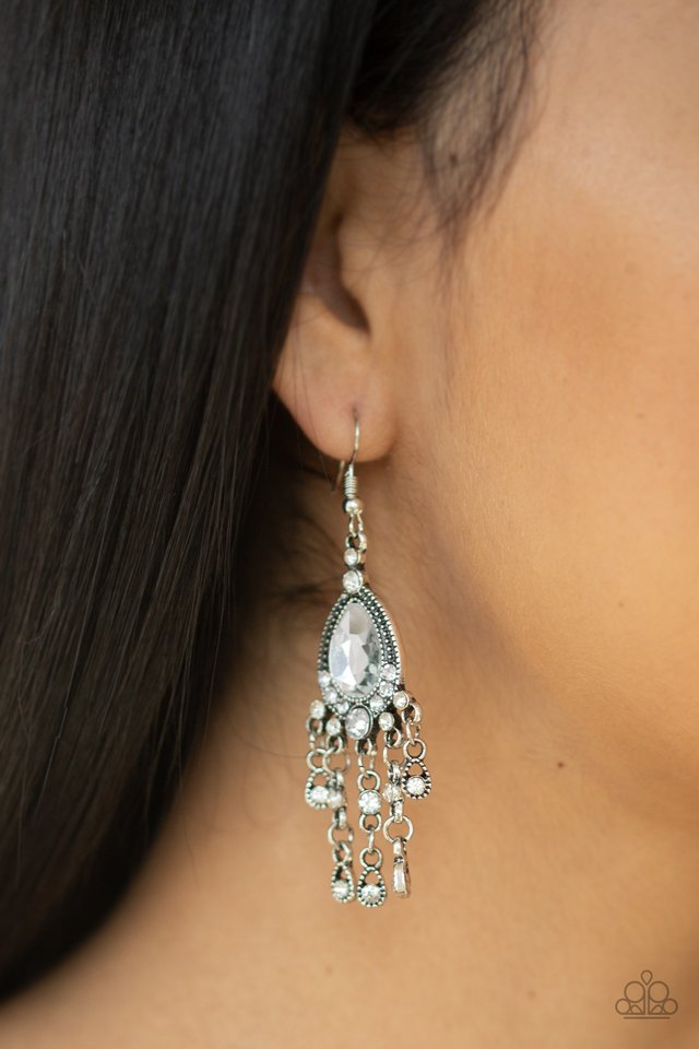 Bling Bliss - White - Paparazzi Earring Image