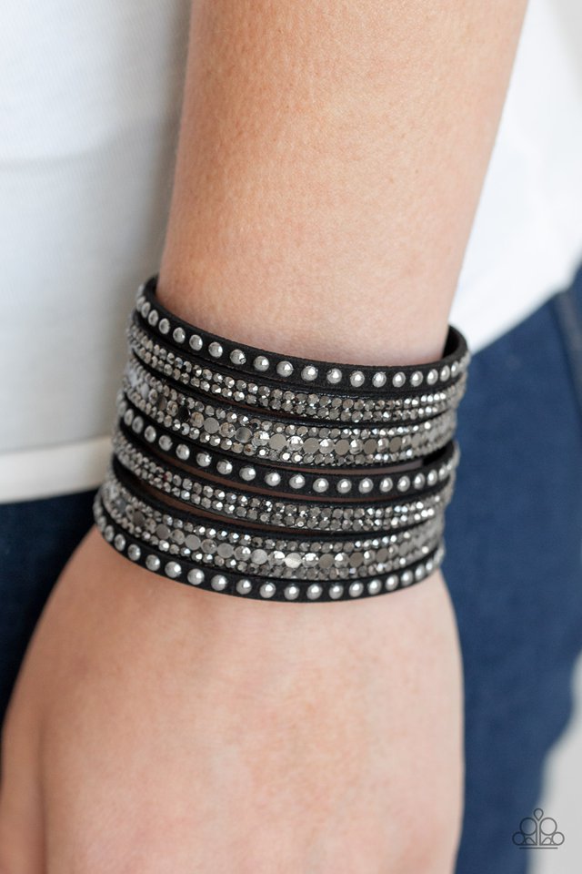 All Hustle and Hairspray - Black - Paparazzi Bracelet Image