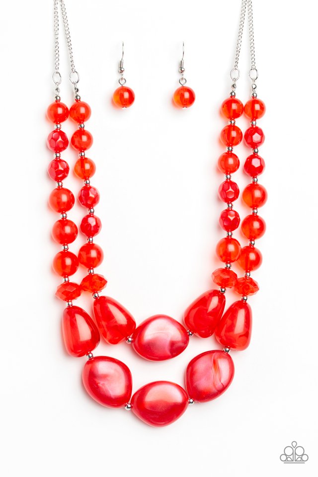 Beach Glam - Red - Paparazzi Necklace Image