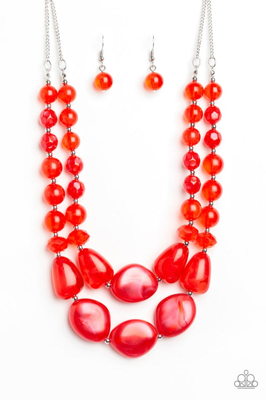 Beach Glam - Red - Paparazzi Necklace Image