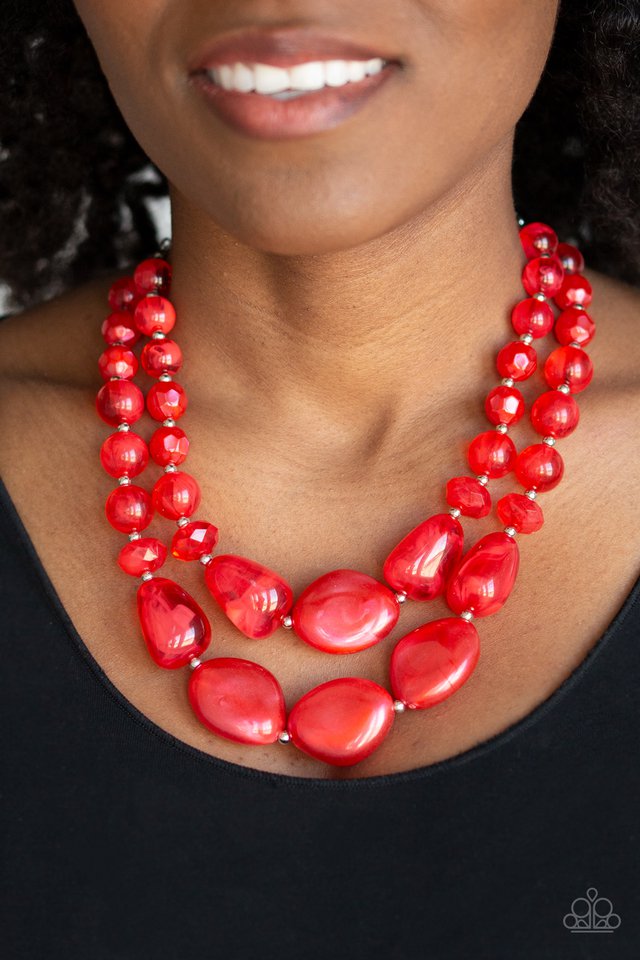 Beach Glam - Red - Paparazzi Necklace Image