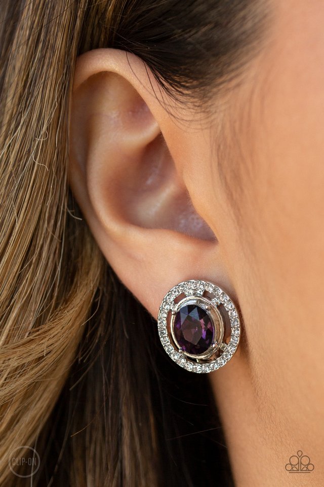 Cost A Fortune - Purple - Paparazzi Earring Image