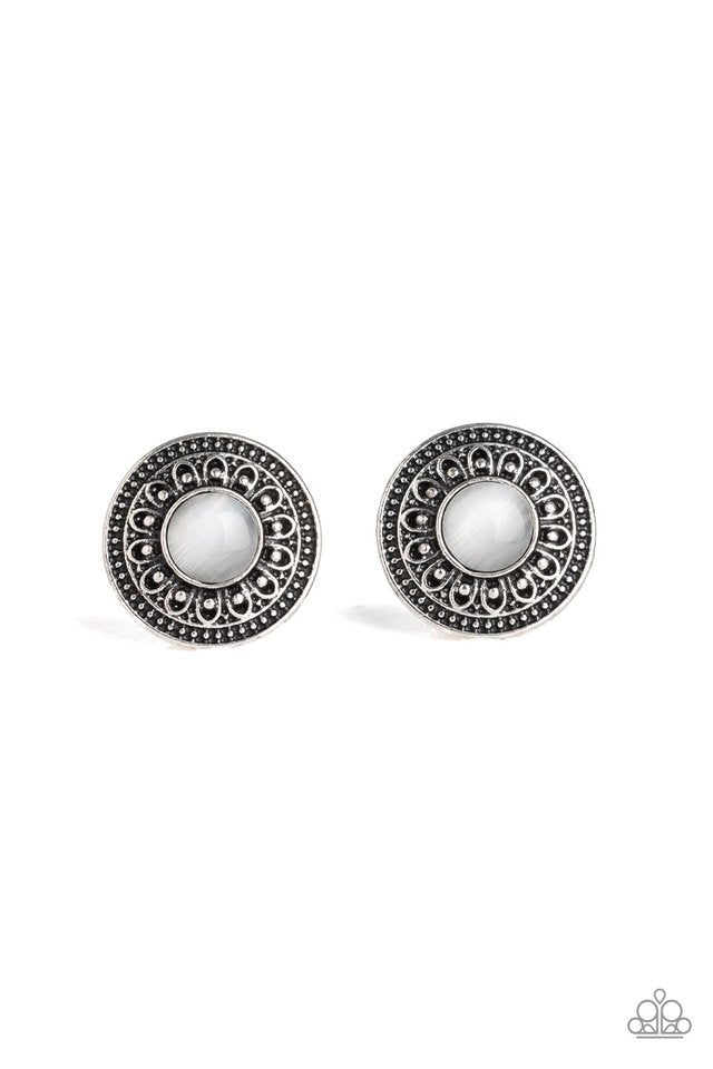Fine Flora - White - Paparazzi Earring Image