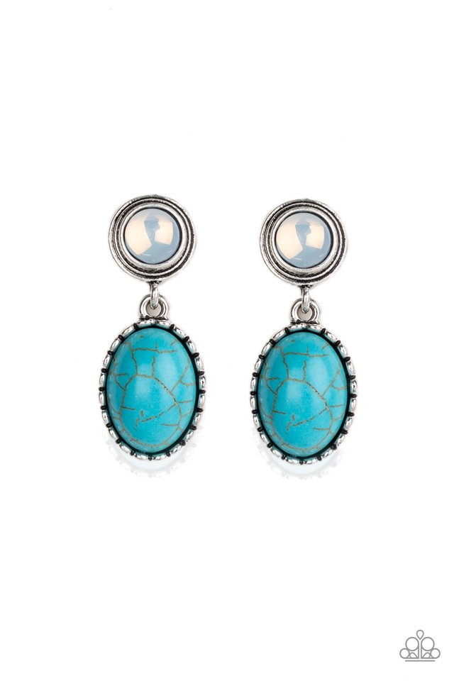 Western Oasis - Blue - Paparazzi Earring Image