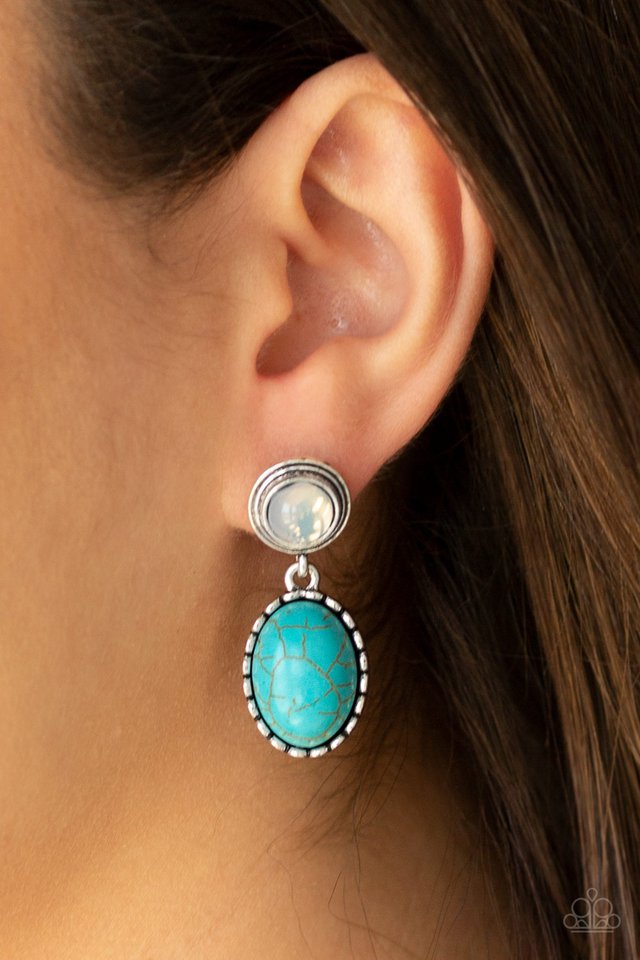 Western Oasis - Blue - Paparazzi Earring Image