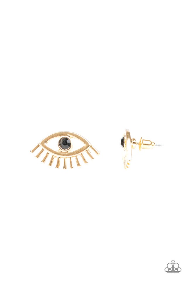 Dont Blink - Gold - Paparazzi Earring Image
