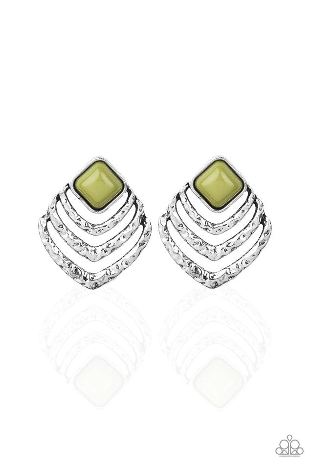 Rebel Ripple - Green - Paparazzi Earring Image