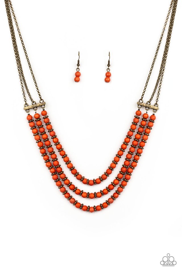 Terra Trails - Orange - Paparazzi Necklace Image