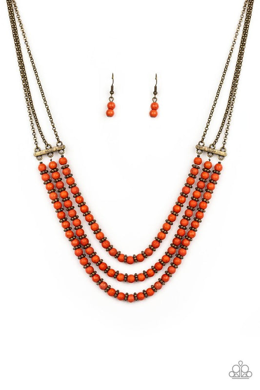 Terra Trails - Orange - Paparazzi Necklace Image