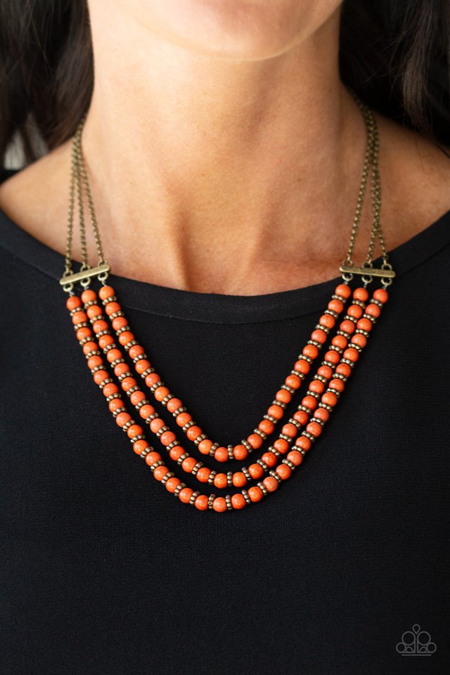 Terra Trails - Orange - Paparazzi Necklace Image