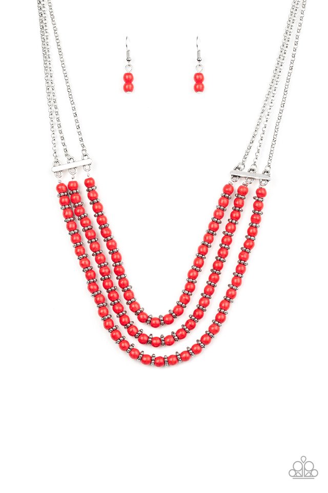 Terra Trails - Red - Paparazzi Necklace Image