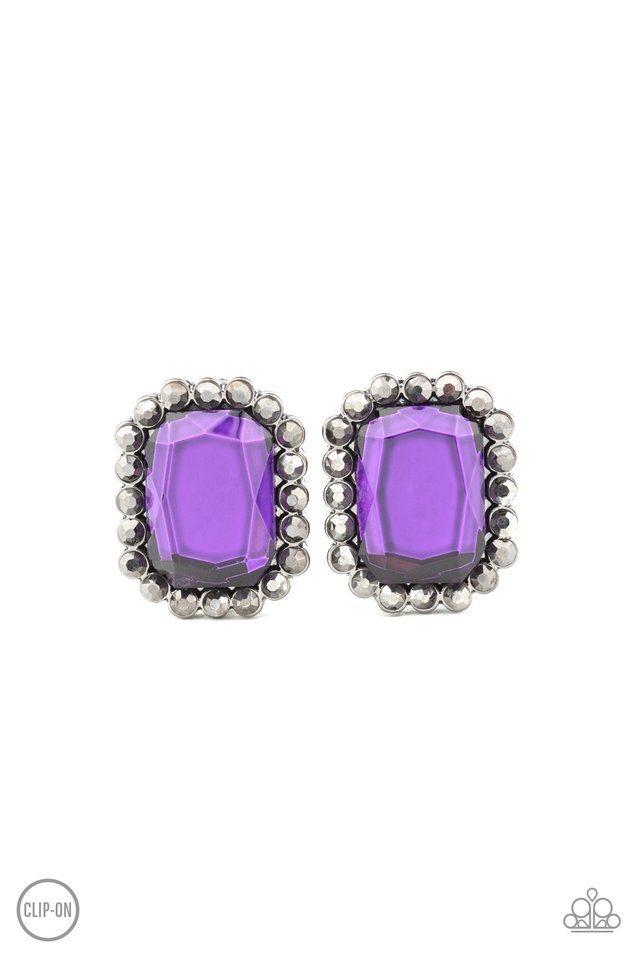 Glitter Enthusiast - Purple - Paparazzi Earring Image