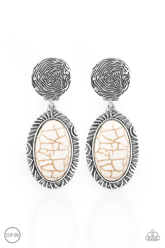 Southern Impressions - White - Paparazzi Earring Image