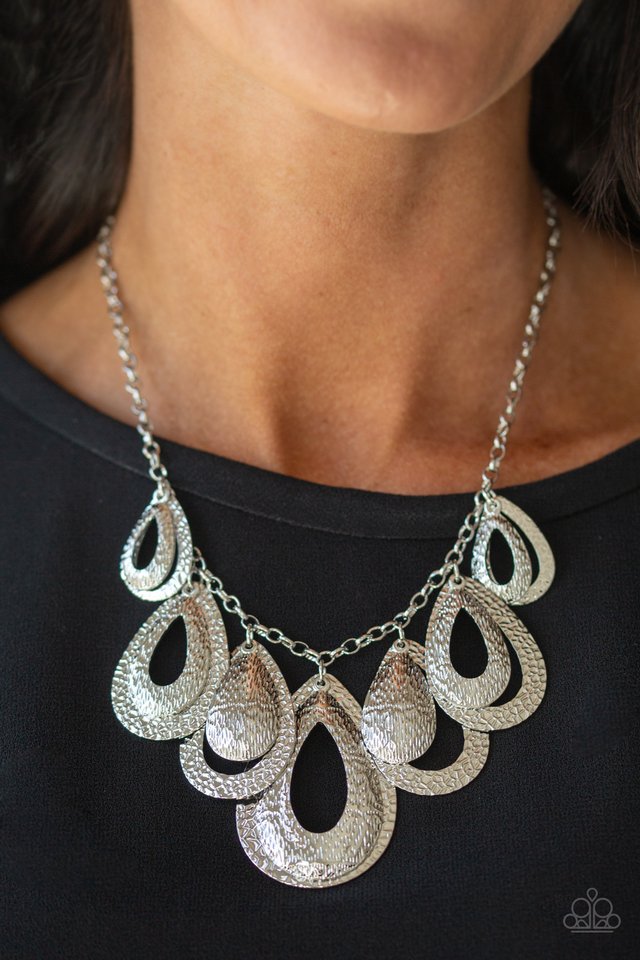 Teardrop Tempest - Silver - Paparazzi Necklace Image
