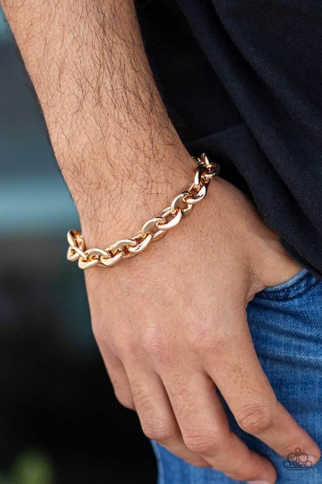Step It Up - Gold - Paparazzi Bracelet Image