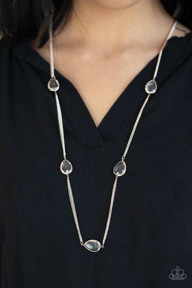 Teardrop Timelessness - Rose Gold - Paparazzi Necklace Image