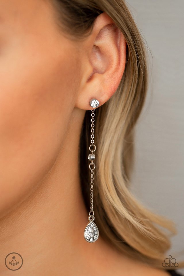 When It REIGNS - White - Paparazzi Earring Image