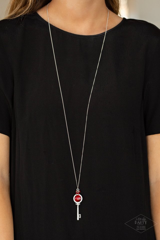 Unlock Every Door - Red - Paparazzi Necklace Image