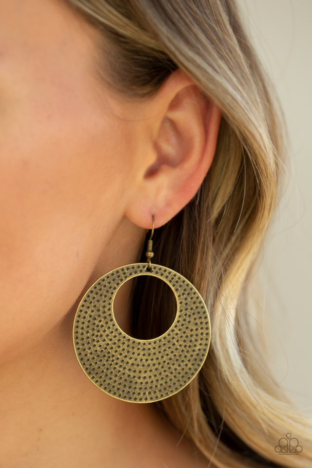 Dotted Delicacy - Brass - Paparazzi Earring Image