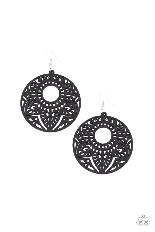 Mandala Mambo - Black - Paparazzi Earring Image