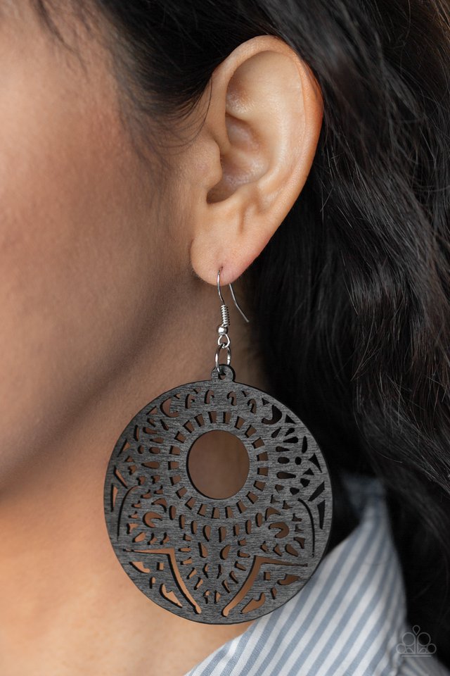 Mandala Mambo - Black - Paparazzi Earring Image