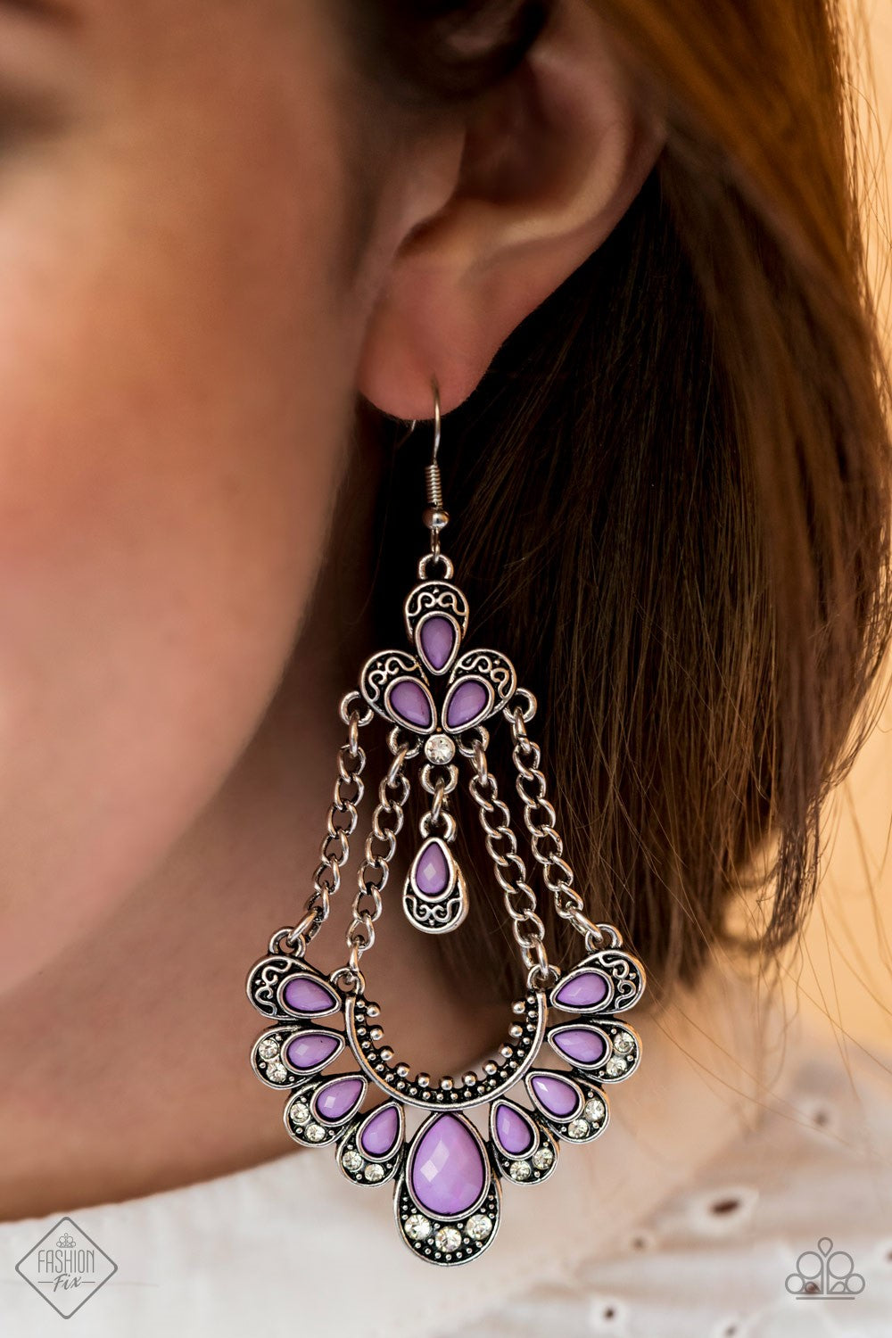 Paparazzi Earring ~ Unique Chic - Purple