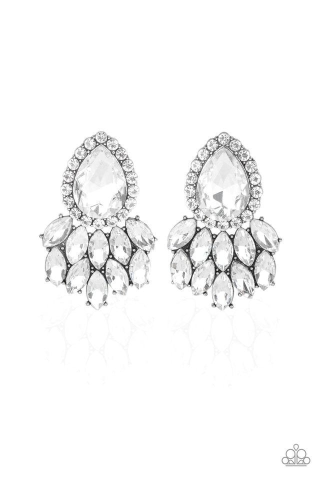 A Breath of Fresh HEIR - White - Paparazzi Earring Image