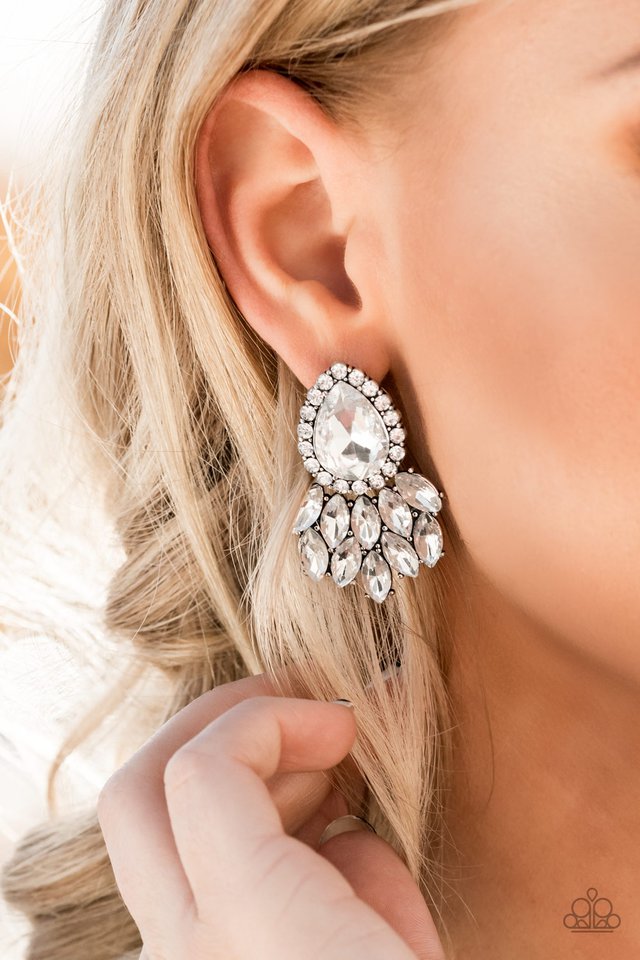 A Breath of Fresh HEIR - White - Paparazzi Earring Image