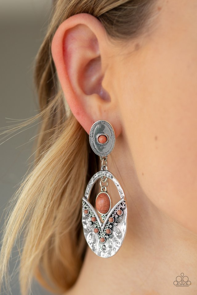 Terra Tribute - Brown - Paparazzi Earring Image