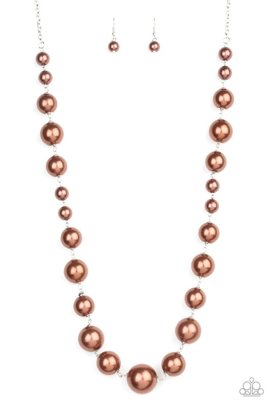 Pearl Prodigy - Brown - Paparazzi Necklace Image