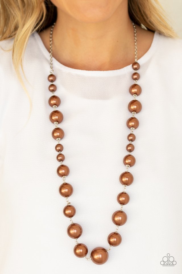 Pearl Prodigy - Brown - Paparazzi Necklace Image