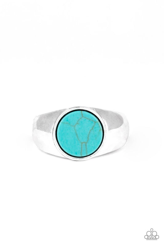 Carbon Print - Blue - Paparazzi Ring Image