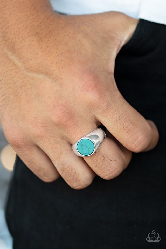 Carbon Print - Blue - Paparazzi Ring Image