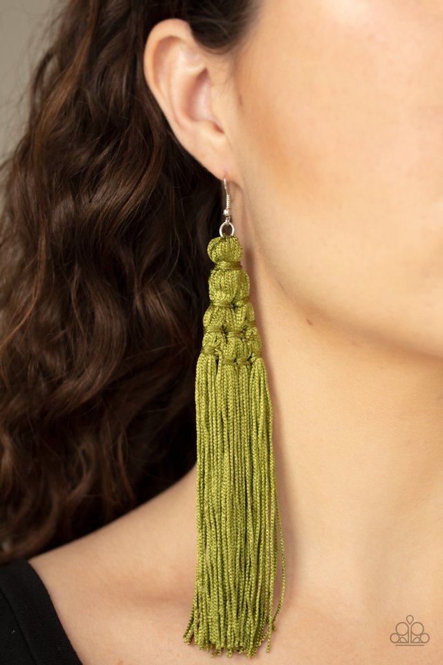 Magic Carpet Ride - Green - Paparazzi Earring Image