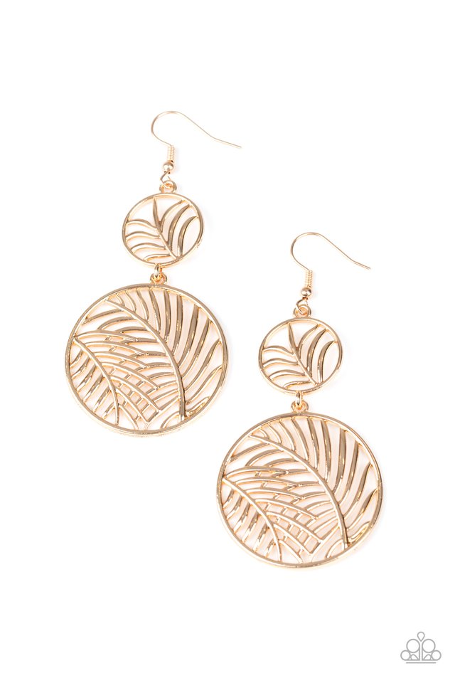 Palm Oasis - Gold - Paparazzi Earring Image