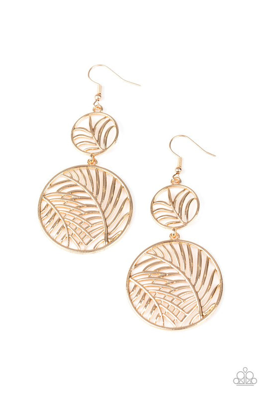 Palm Oasis - Gold - Paparazzi Earring Image