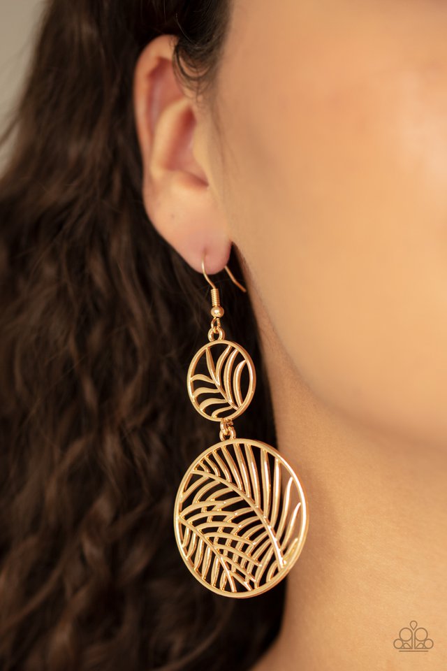 Palm Oasis - Gold - Paparazzi Earring Image