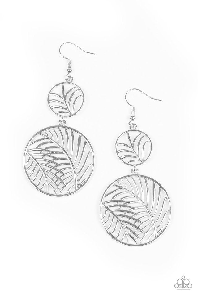 Palm Oasis - Silver - Paparazzi Earring Image
