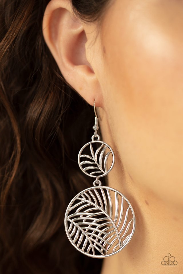 Palm Oasis - Silver - Paparazzi Earring Image